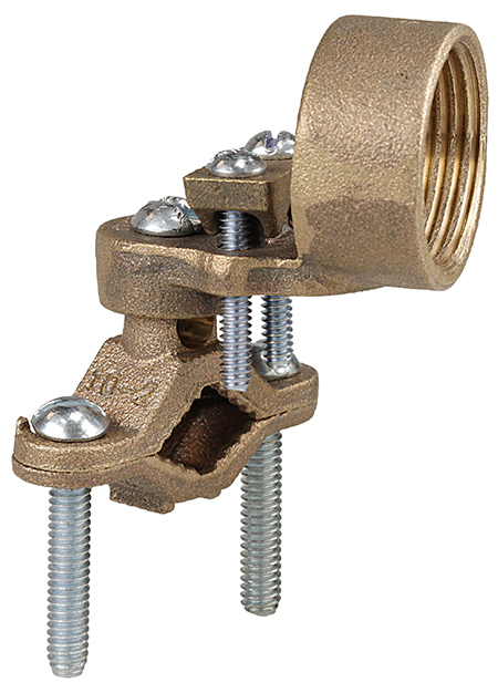 2-1/2 to 4" Ground Clamp with 1" Hubs Bronze